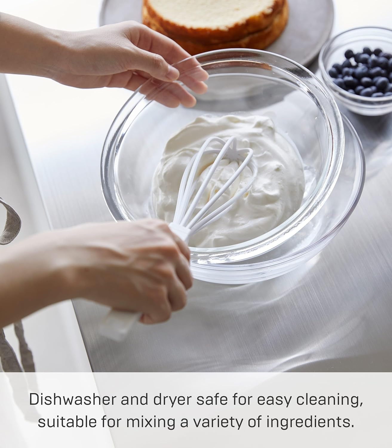 image:imageYamazaki Home Tower Nylon Whisk With Silicone Handle ScratchResistant Hygienic Dishwasher Safe Silicone NylonWhite