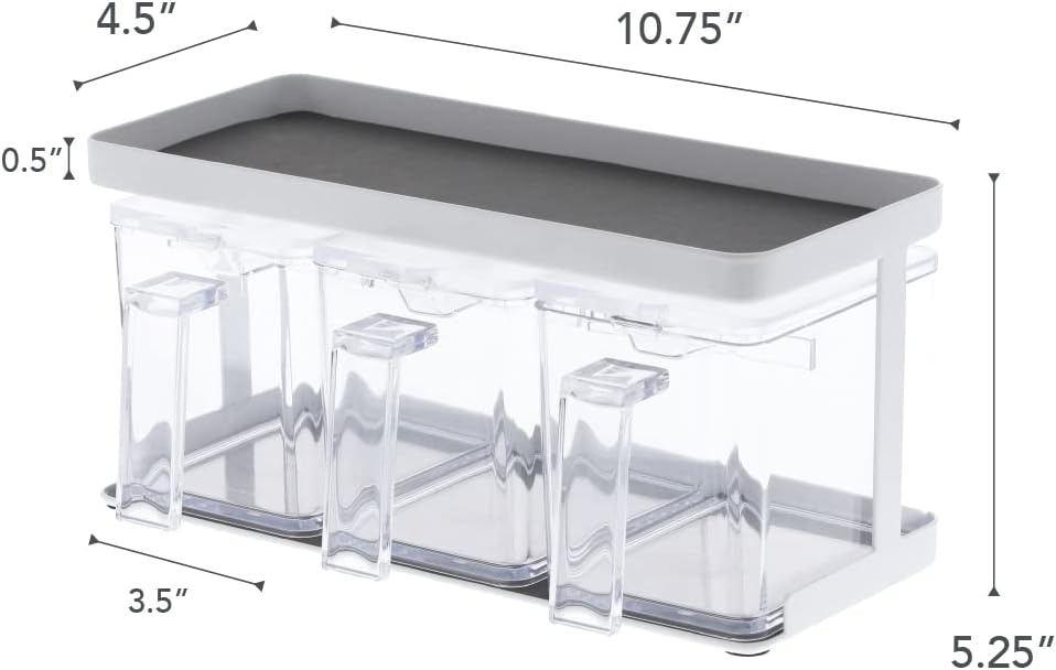 image:imageYamazaki Home Tower Pantry Canisters With Rack Kitchen Container Storage Organizer Triple Steel Plastic 825 Cups 195 LitersWhite