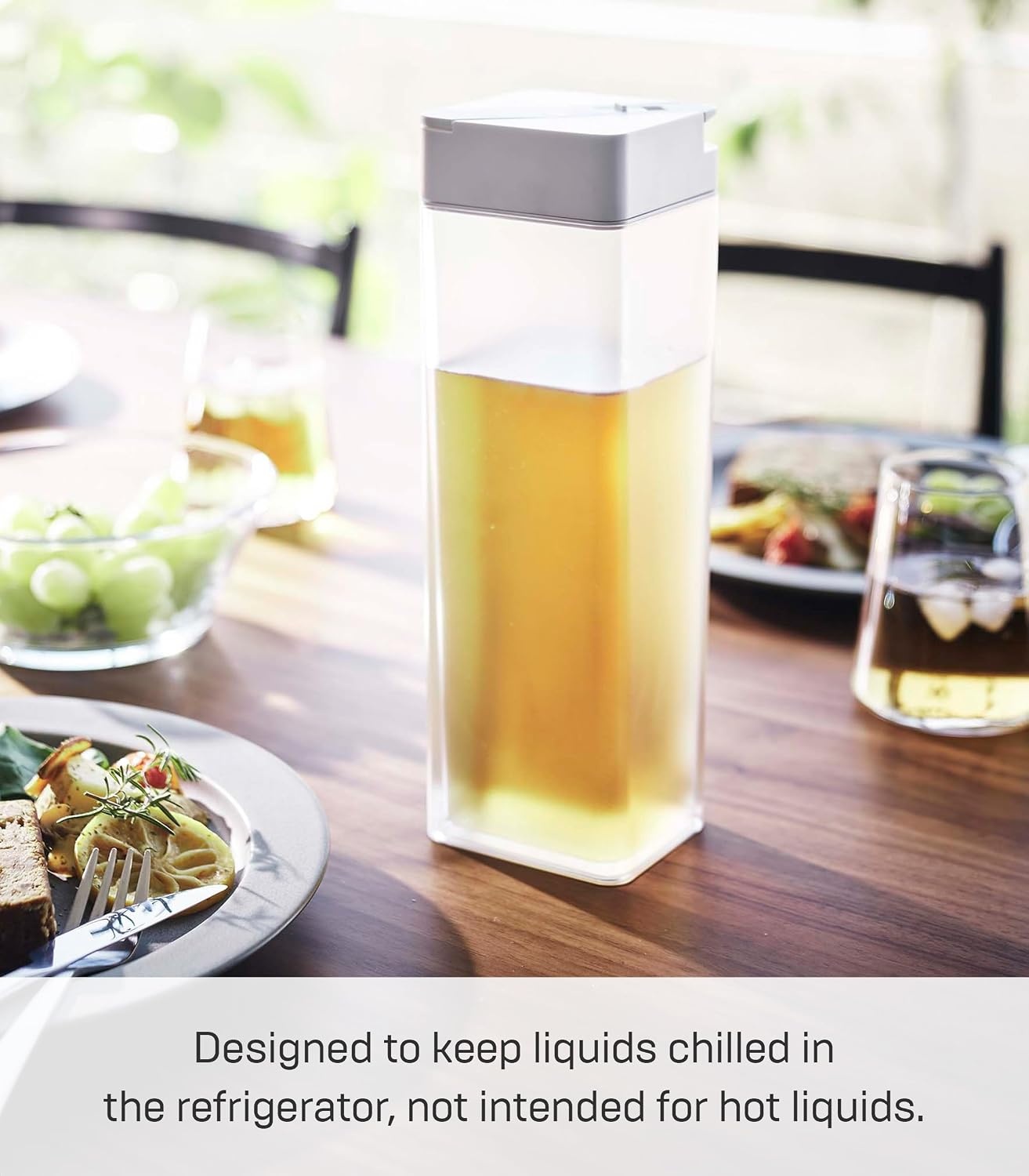 image:imageYamazaki Home Tower Pitcher Bottle For Water Or Tea Collapsible Reusable Jug With Gasket Abs Plastic 04 Gallons 12 LitersWhite