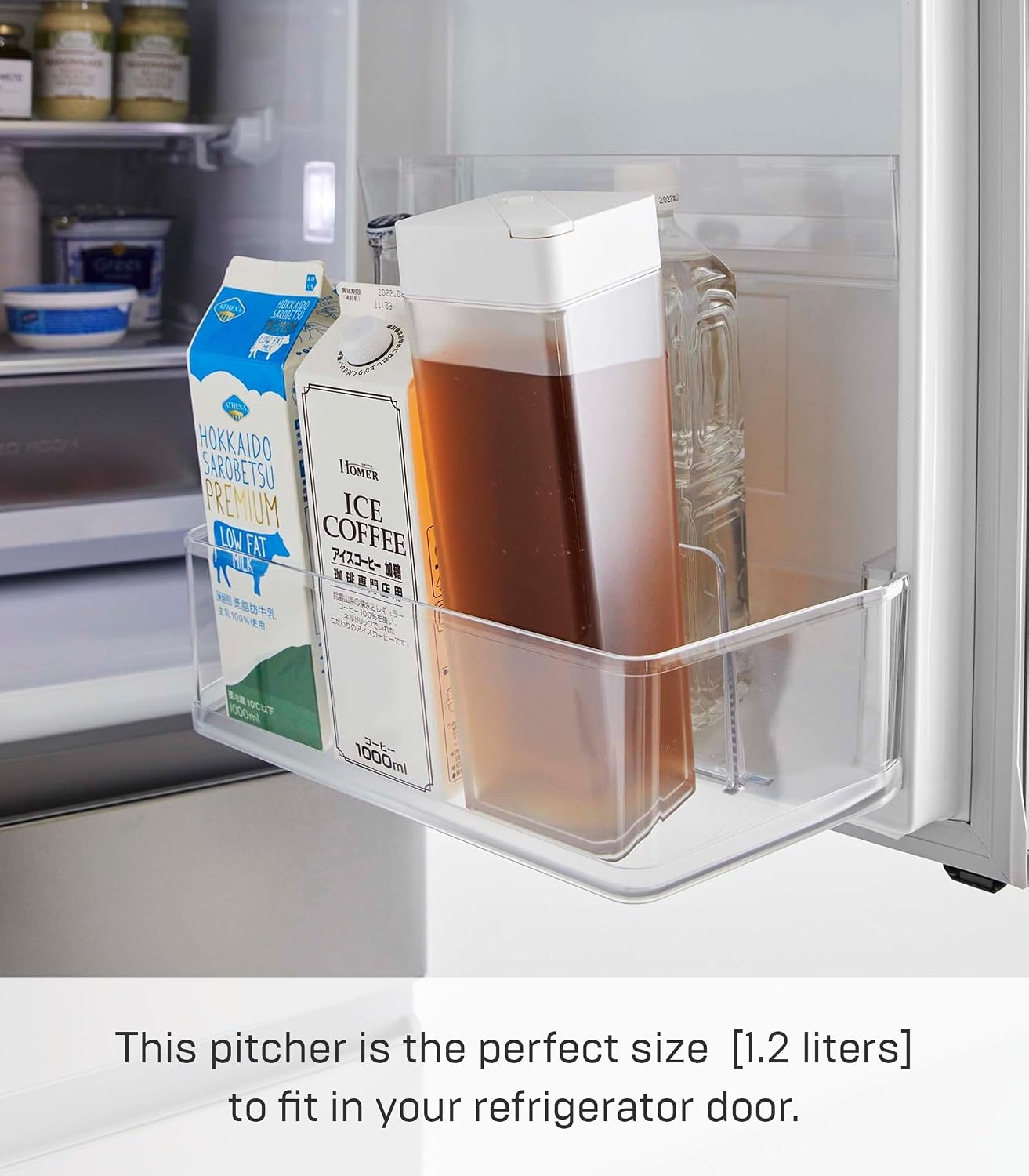 image:imageYamazaki Home Tower Pitcher Bottle For Water Or Tea Collapsible Reusable Jug With Gasket Abs Plastic 04 Gallons 12 LitersWhite