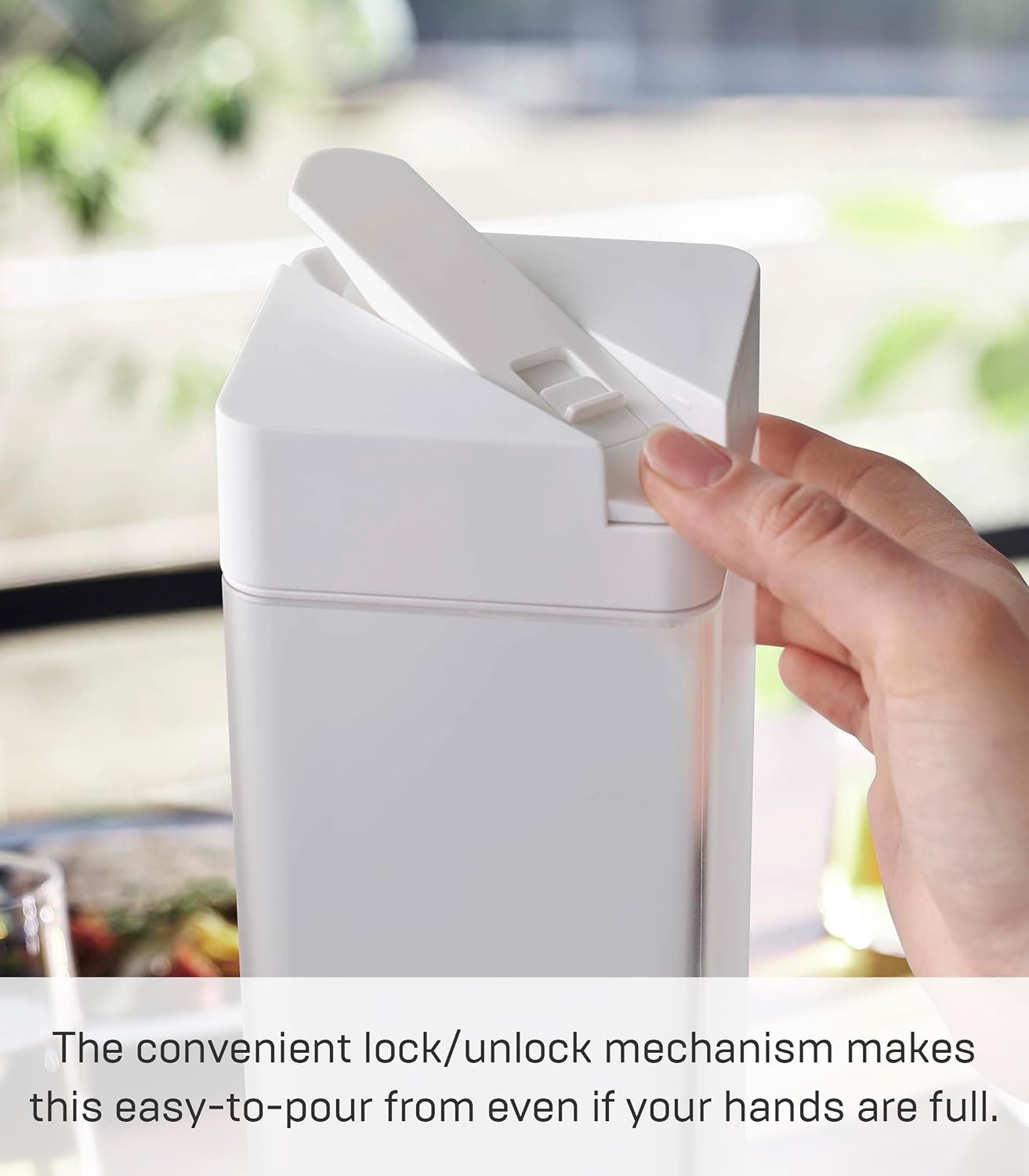 image:imageYamazaki Home Tower Pitcher Bottle For Water Or Tea Collapsible Reusable Jug With Gasket Abs Plastic 04 Gallons 12 LitersWhite