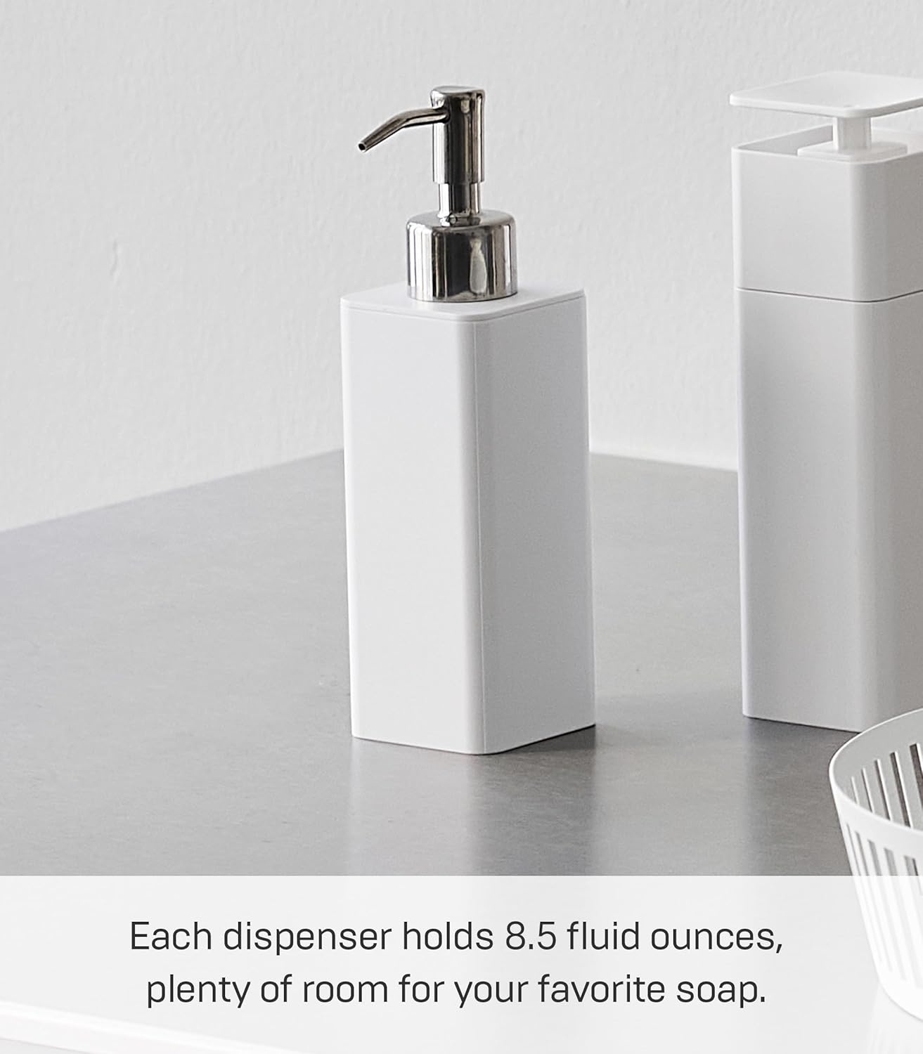 image:imageYamazaki Home Tower Refillable Hand Soap Dispenser with Pump Bathroom Kitchen Abs Plastic 85 Fluid Oz 250 Milliliters