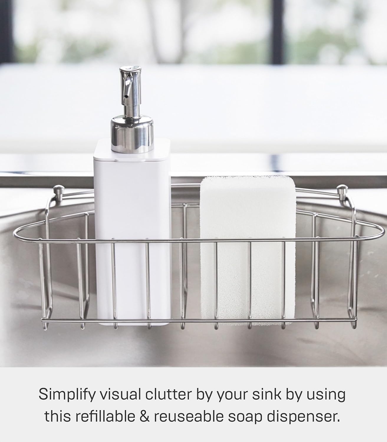 image:imageYamazaki Home Tower Refillable Hand Soap Dispenser with Pump Bathroom Kitchen Abs Plastic 85 Fluid Oz 250 Milliliters