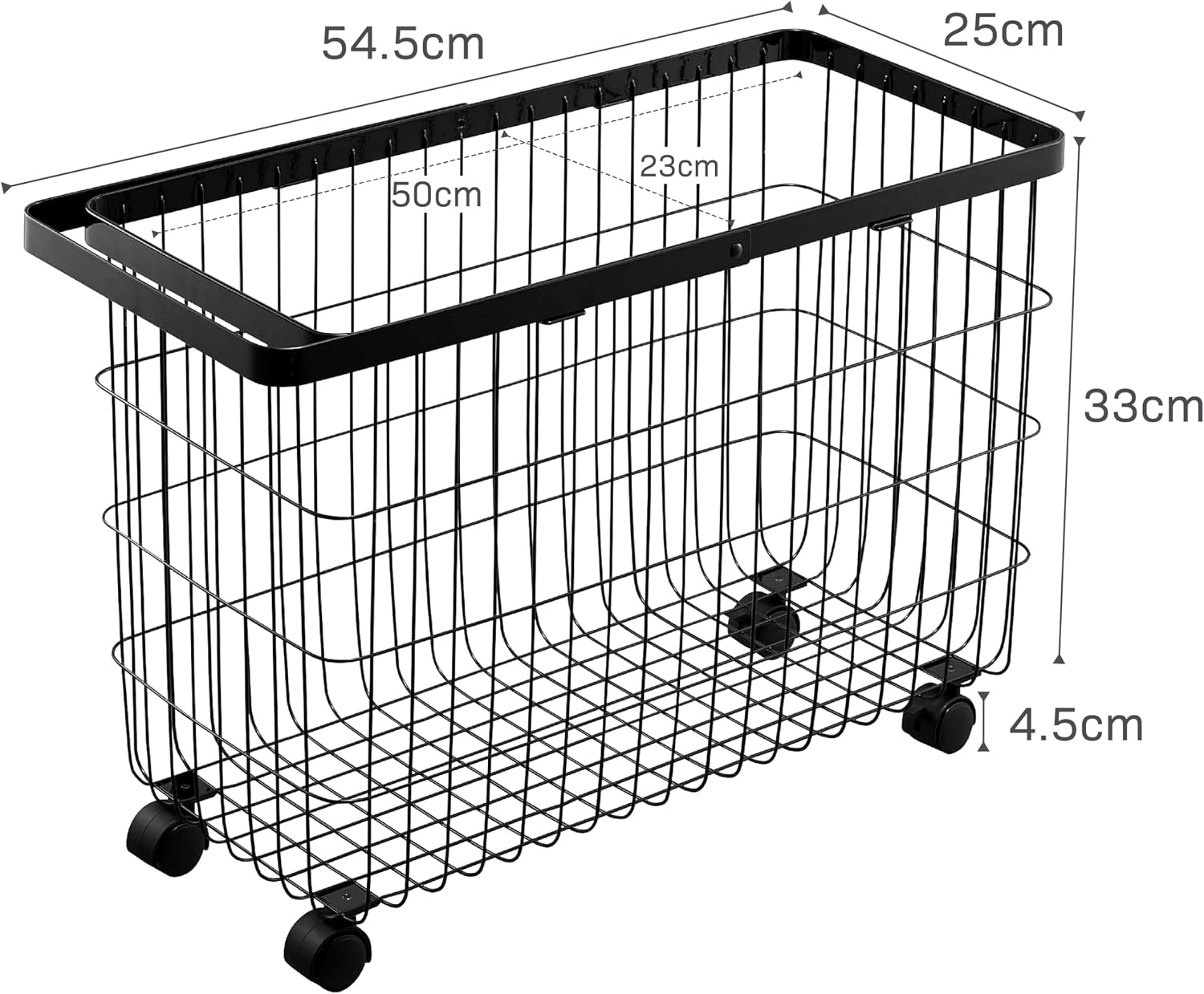 image:imageYamazaki Home Tower Small Rolling Laundry Basket Metal Hamper Cart With Wheels And Handle 148 Steel 98 Gallons 35 LitersBlack