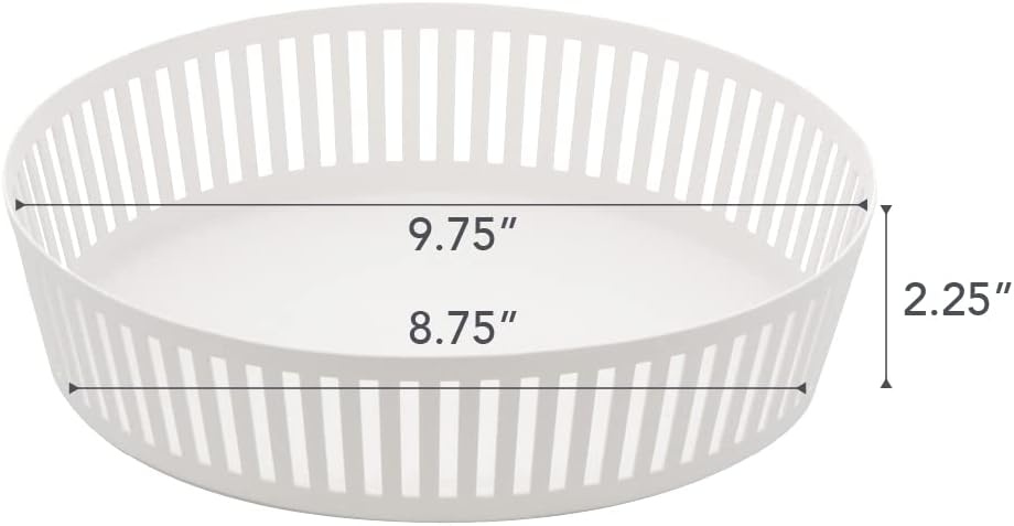 image:imageYamazaki Home Tower Striped Steel Fruit Basket Kitchen Storage Produce Holder WhiteWhite