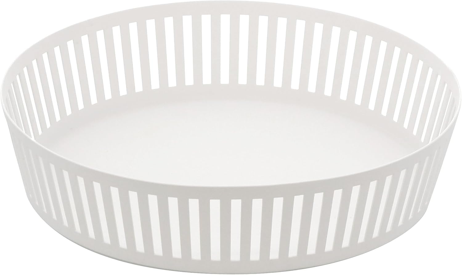 image:imageYamazaki Home Tower Striped Steel Fruit Basket Kitchen Storage Produce Holder WhiteWhite