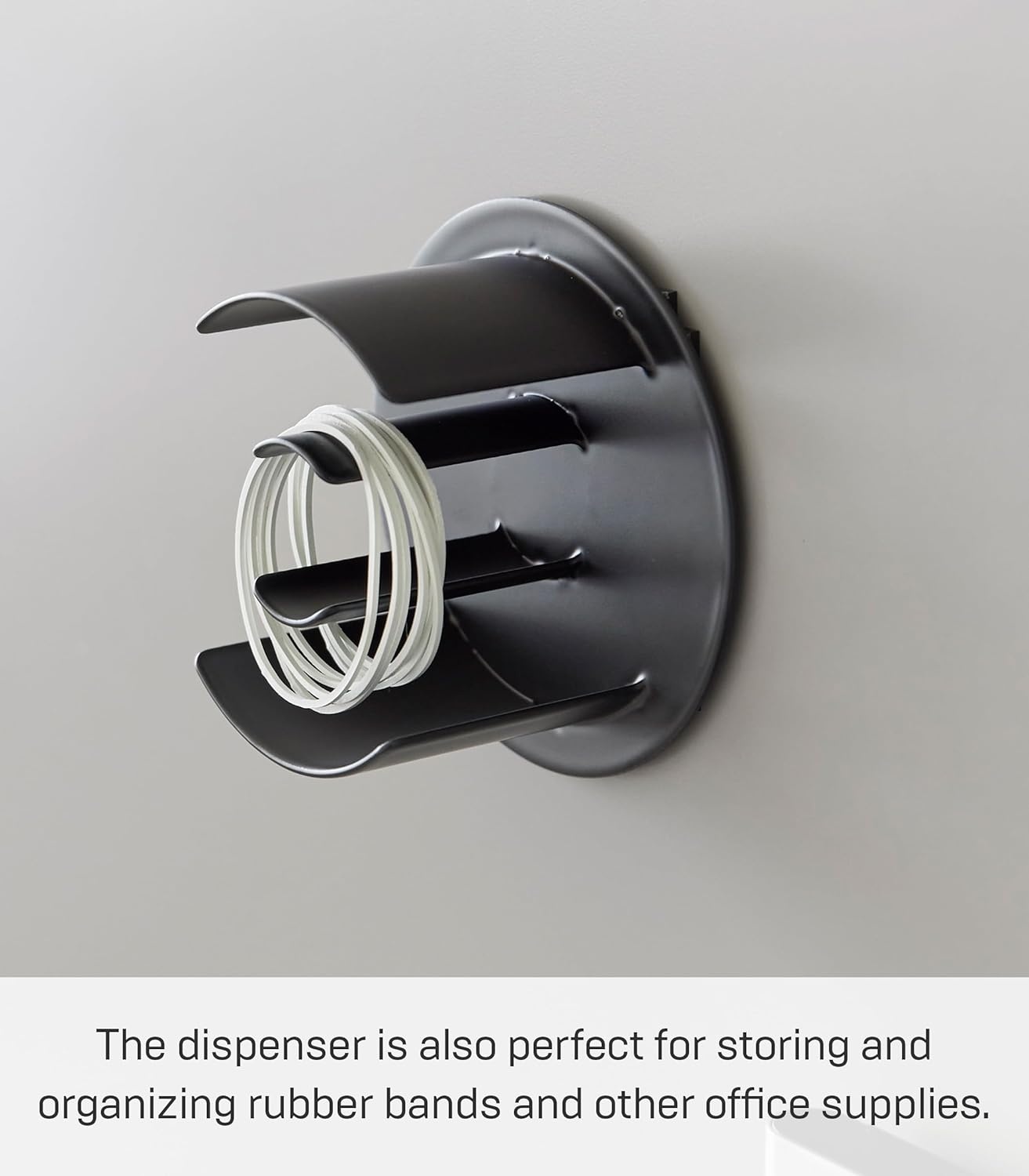 image:imageYamazaki Home Tower Tape Dispenser With Magnetic Mount Office Supplies Holder EasyMount Design Tape And Rubber Bands Organizer SteelBlack