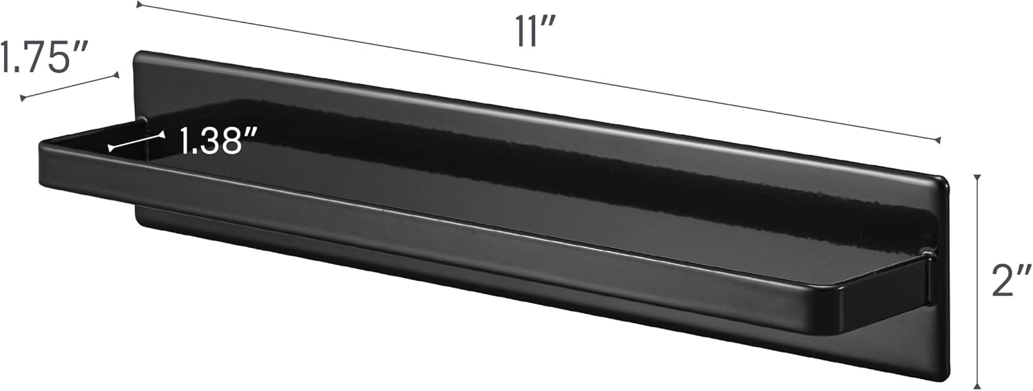 image:imageYamazaki Home Tower Wide Magnetic Kitchen Dish Towel Hanger Rack Holder for Refrigerator Or Wall SteelBlack
