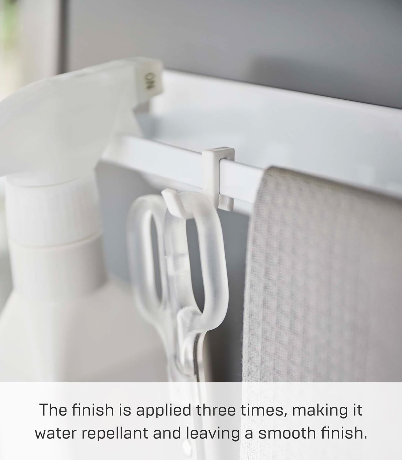 image:imageYamazaki Home Tower Wide Magnetic Kitchen Dish Towel Hanger Rack Holder for Refrigerator Or Wall SteelWhite