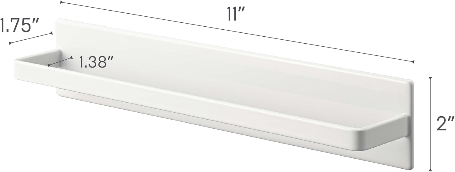 image:imageYamazaki Home Tower Wide Magnetic Kitchen Dish Towel Hanger Rack Holder for Refrigerator Or Wall SteelWhite