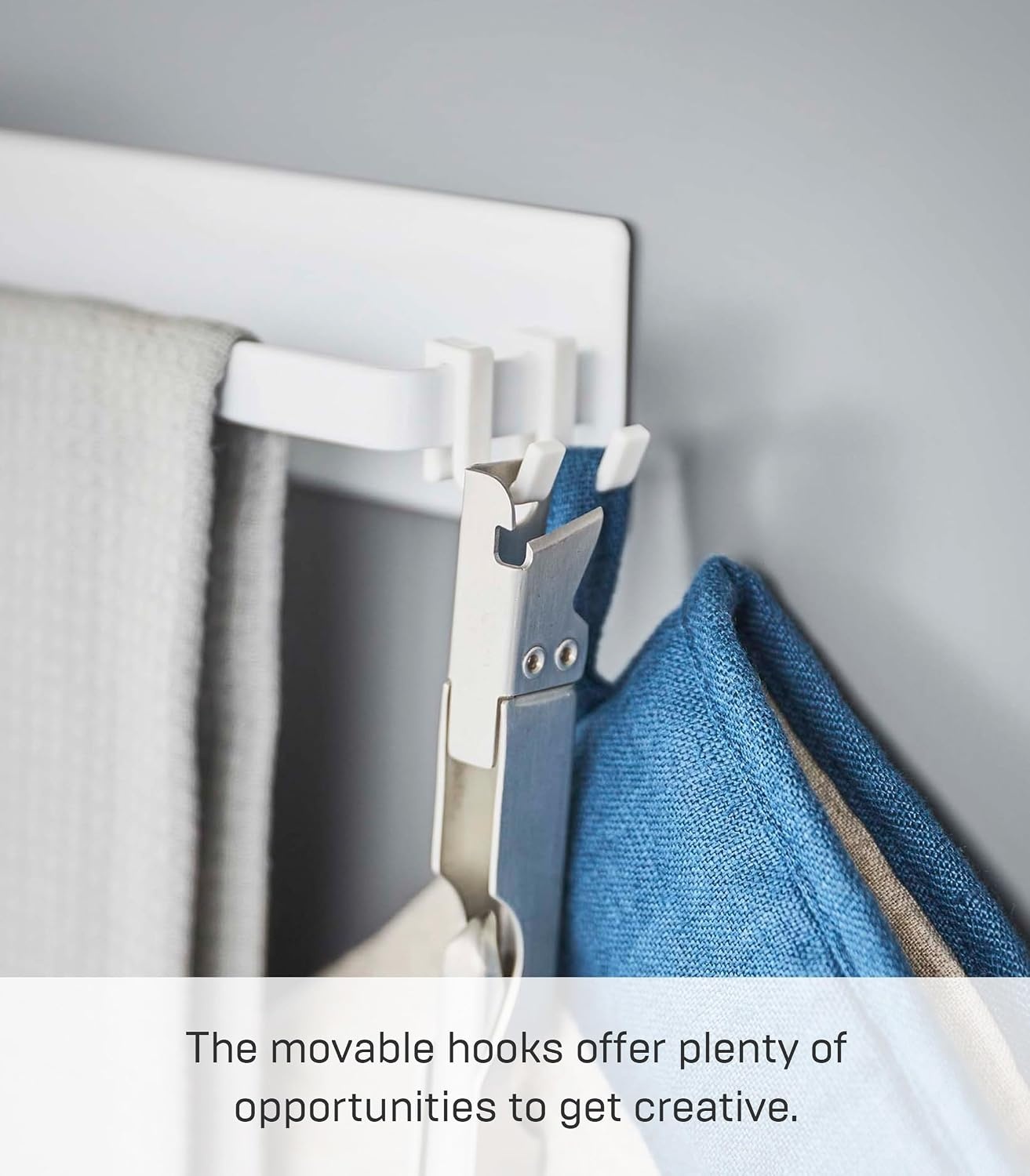 image:imageYamazaki Home Tower Wide Magnetic Kitchen Dish Towel Hanger Rack Holder for Refrigerator Or Wall SteelWhite