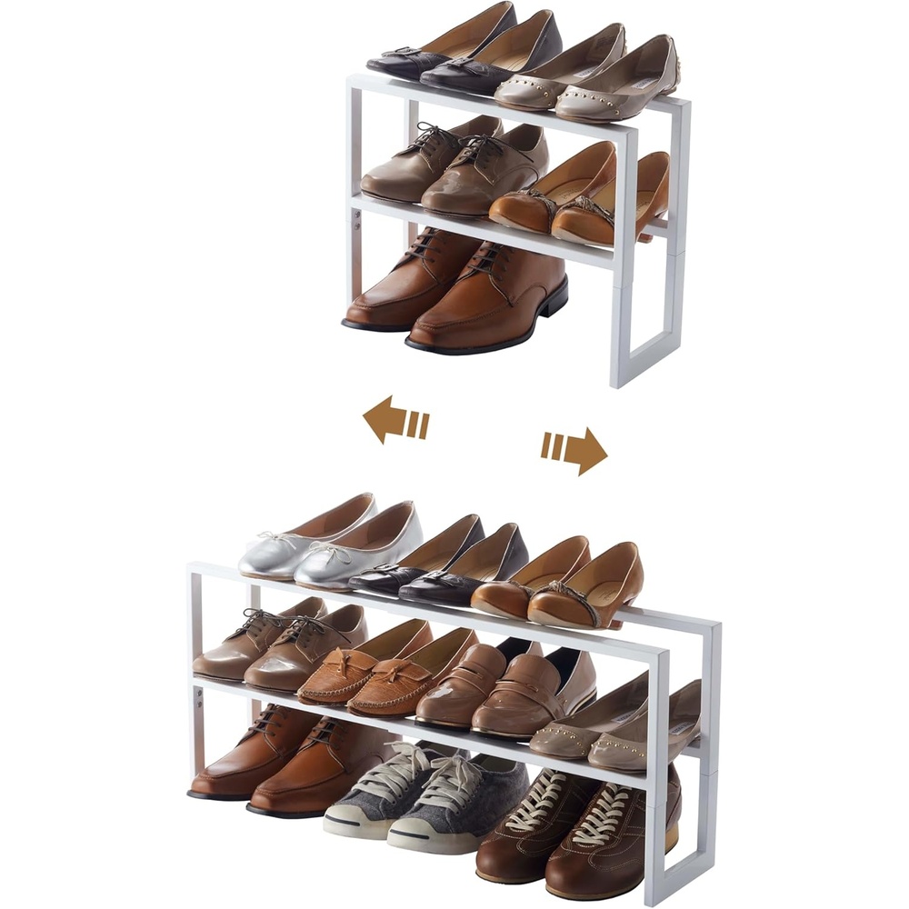 image:imageYAMAZAKI Home Expanding Shoe Rack Metal Adjustable Steel One Size WhiteWhite