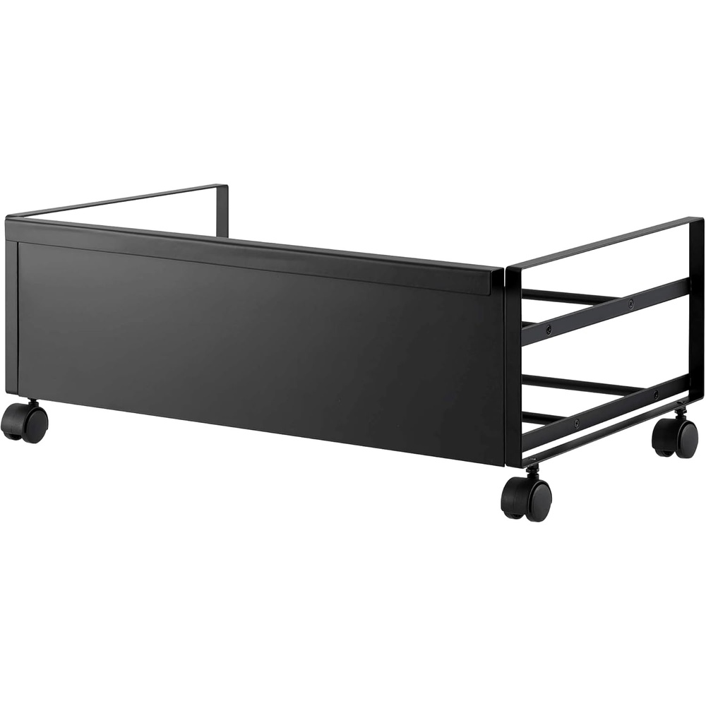 image:imageYAMAZAKI Home Frame Rolling Shoe Rack Compact Entryway Or Bedroom Metal Shoe Organizer With Wheels Steel Holds 4 Shoes 6 HeelsBlack