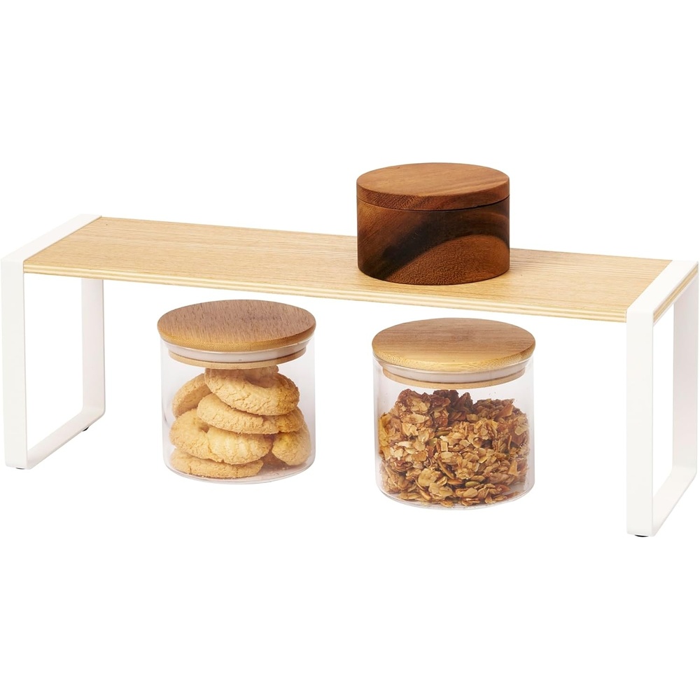 image:imageYAMAZAKI Home Kitchen Rack Counter Storage Shelf Organizer Steel WoodWhiteKitchen Rack Wide