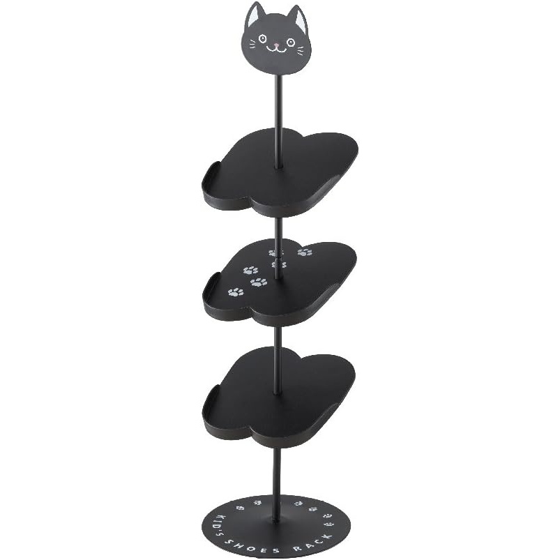 image:imageYAMAZAKI Home Other Bunny Childrens Shoe Rack Kids Shoe Organizer 26 Steel Holds 3 Pairs of ShoesBlack