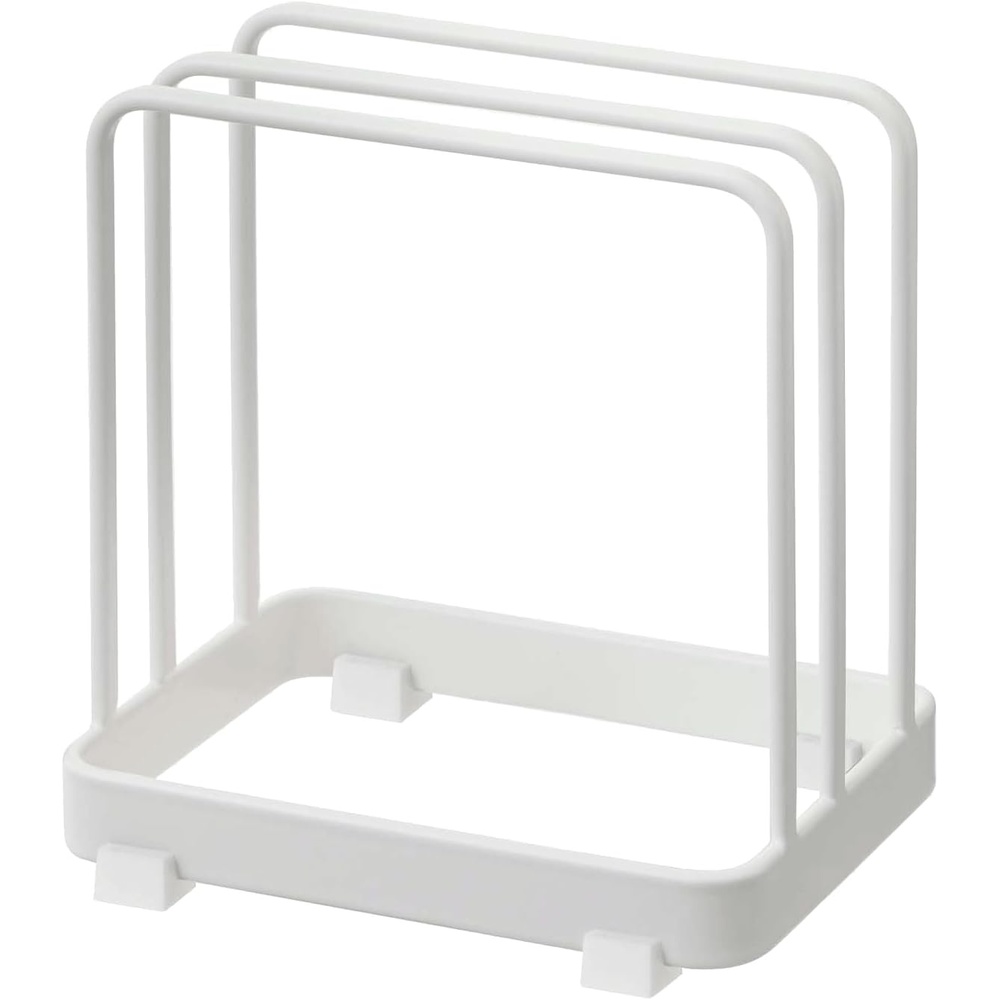 image:imageYAMAZAKI Home Plate Cutting Board Stand Kitchen Storage Rack Holder Organizer SteelWhite