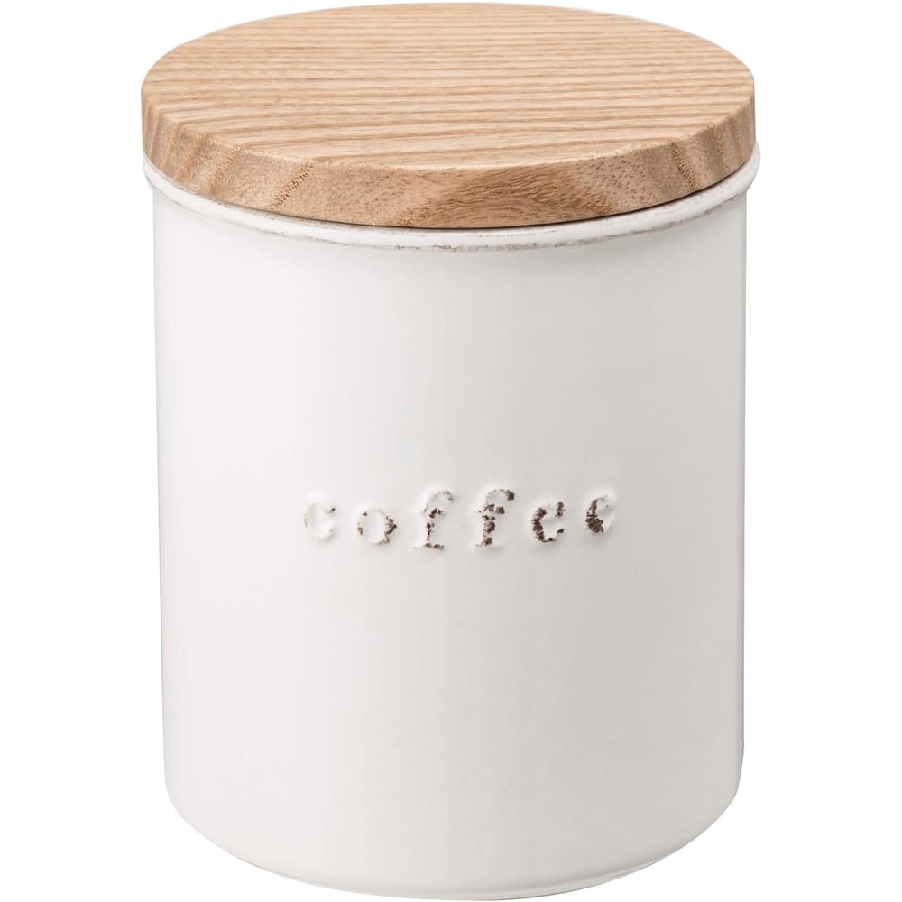 image:imageYAMAZAKI Home Tosca Ceramic Canister Dry Food Kitchen Storage Container Organizer Salt 1525 Oz 450 MlCoffee
