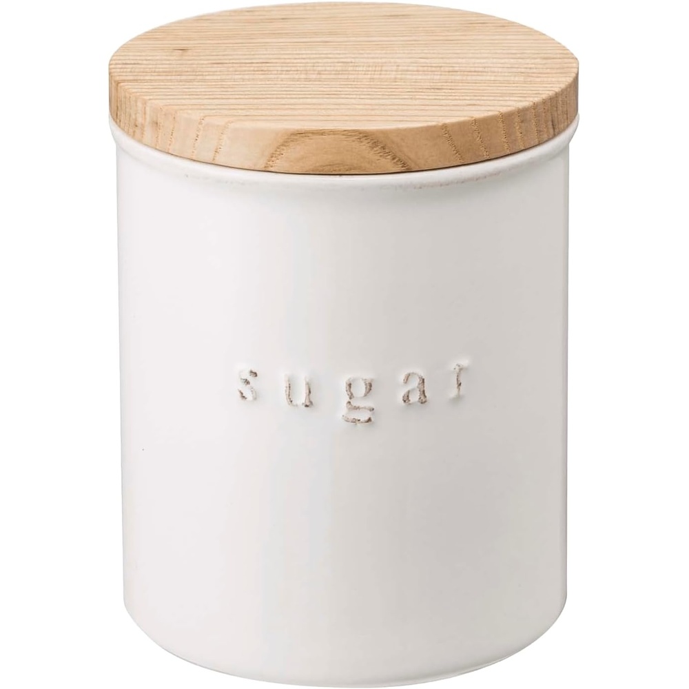 image:imageYAMAZAKI Home Tosca Ceramic Canister Dry Food Kitchen Storage Container Organizer Salt 1525 Oz 450 MlSuger
