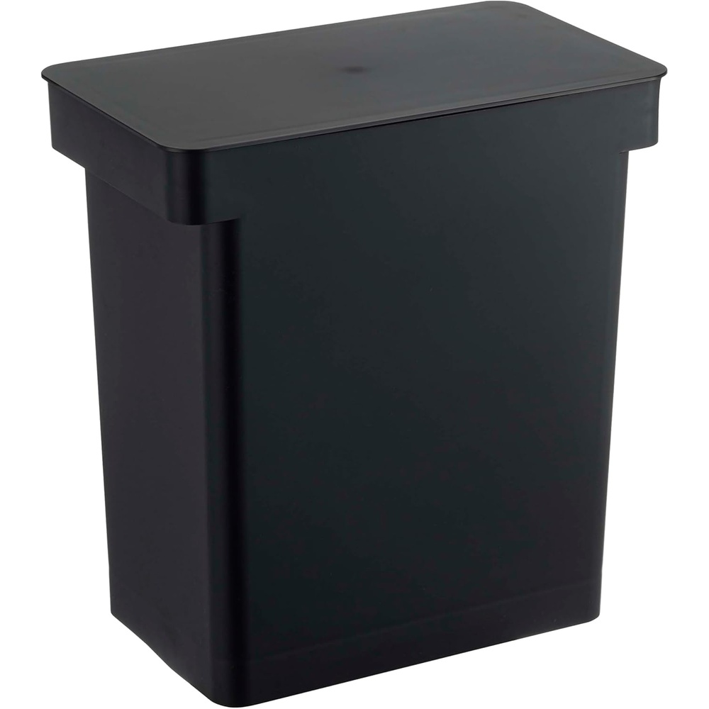 image:imageYAMAZAKI Home Tower 65 Gallon Rolling Trash Can Dual Compartment Kitchen Odor Free Garbage Can Recycling Bin with Handles Polypropylene 66 Gallons 25 LitersBlack