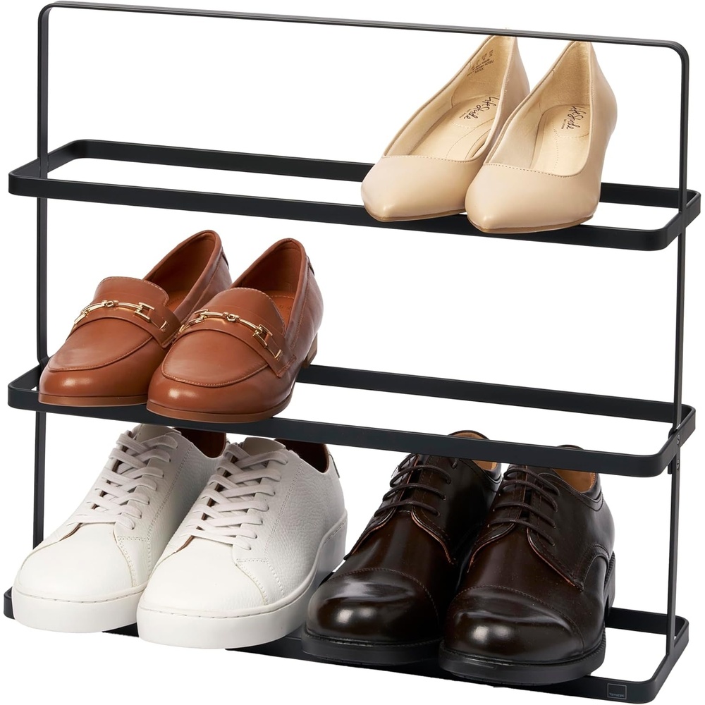 image:imageYAMAZAKI Home Tower Compact Modern Metal Shoe Rack Short 18 Steel Holds 6 To 9 Shoes