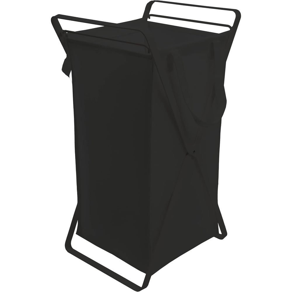 image:imageYAMAZAKI Home Tower Laundry Hamper Clothes Basket with Cotton Liner Small 252 Steel Cotton 12 Gallons 45 LitersBlack