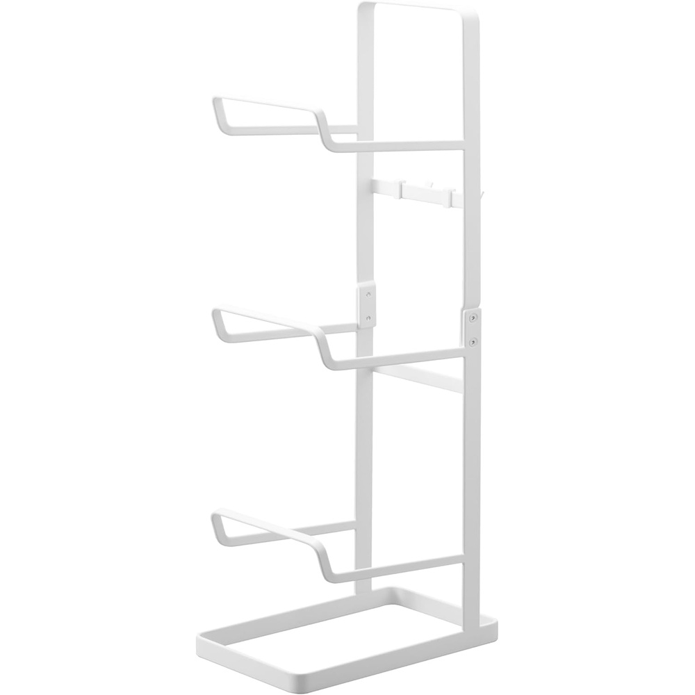 image:imageYAMAZAKI Home Tower Steel Storage Rack for Yoga Mats amp Foam Rollers Includes Hooks for Fitness Accessories SteelWhite