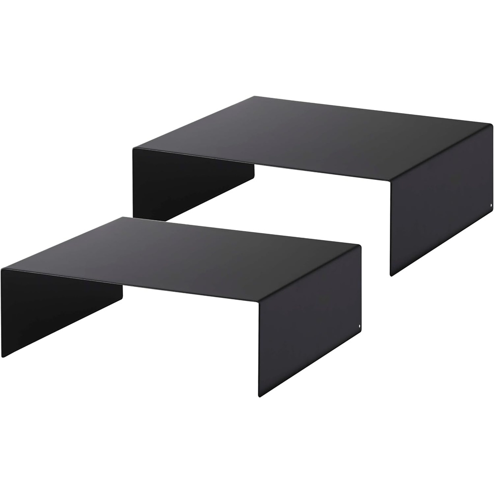 image:imageYAMAZAKI Home Tower Steel Under Cabinet Bottom Shelf Storage Organizer Set of 2 Dish Riser for Under Sink Or Kitchen Pantry Or Counter Steel Black