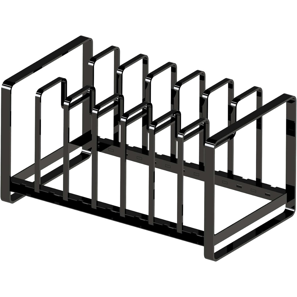 image:imageYAMAZAKI Home Tower Under Sink Pot Lids And Frying Pan Storage Kitchen Drawer Organizer Rack SteelBlack