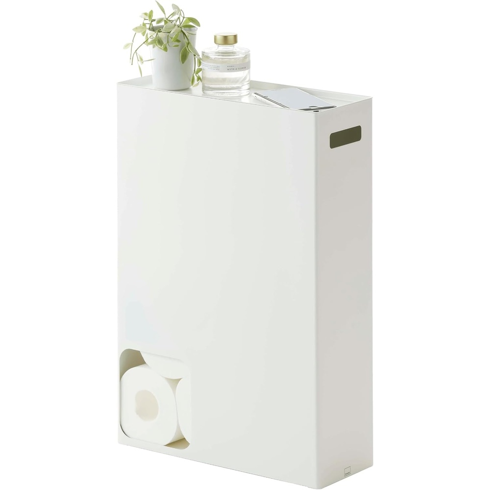 image:imageYamazaki Home Toilet Paper Stocker  Bathroom Storage Organizer Dispenser Steel White