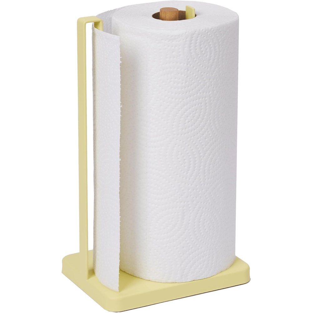 image:imageYamazaki Home Tosca OneHanded Tear Paper Towel Holder Kitchen Storage Rack Steel WoodYellow