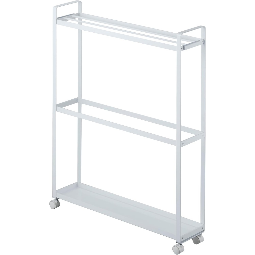 image:imageYamazaki Home Towel Rack and Bath Cart Rolling Bathroom Storage Organizer Steel One Size WhiteWhite