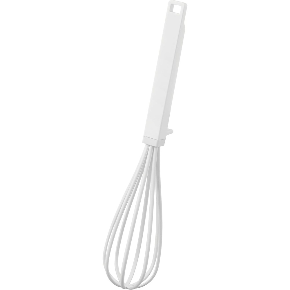 image:imageYamazaki Home Tower Nylon Whisk With Silicone Handle ScratchResistant Hygienic Dishwasher Safe Silicone NylonWhite