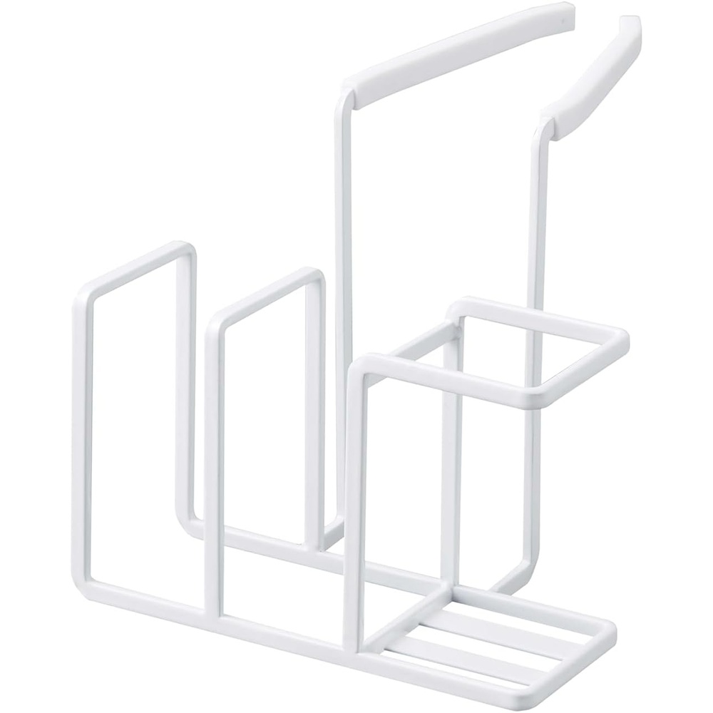 image:imageYamazaki Home Tower Sink Faucet Hanging Dish Sponge Brush Or Soap Bottle Holder SelfDraining Kitchen Storage Organization SteelWhite