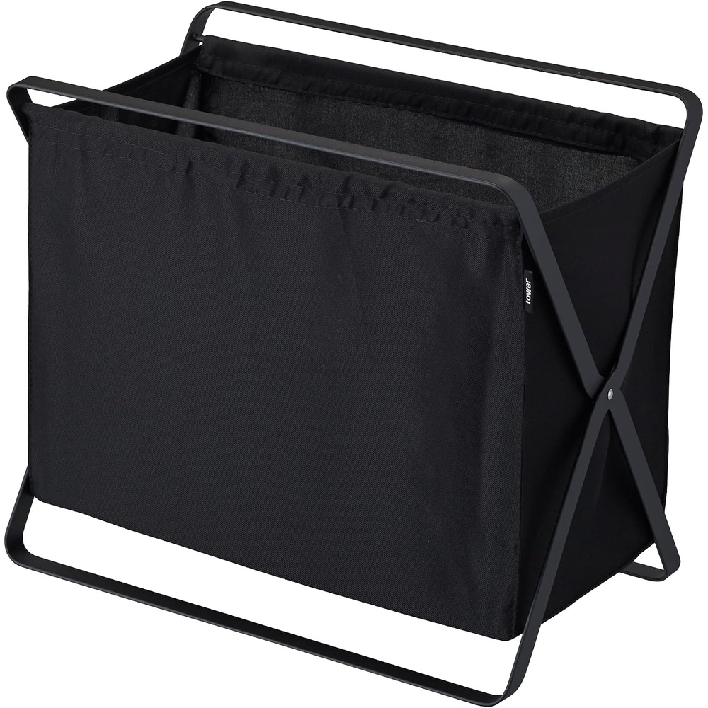 image:imageYamazaki Home Tower Space Saving Storage Hamper Floor 16 Steel 85 Gallon 32 LitersBlack