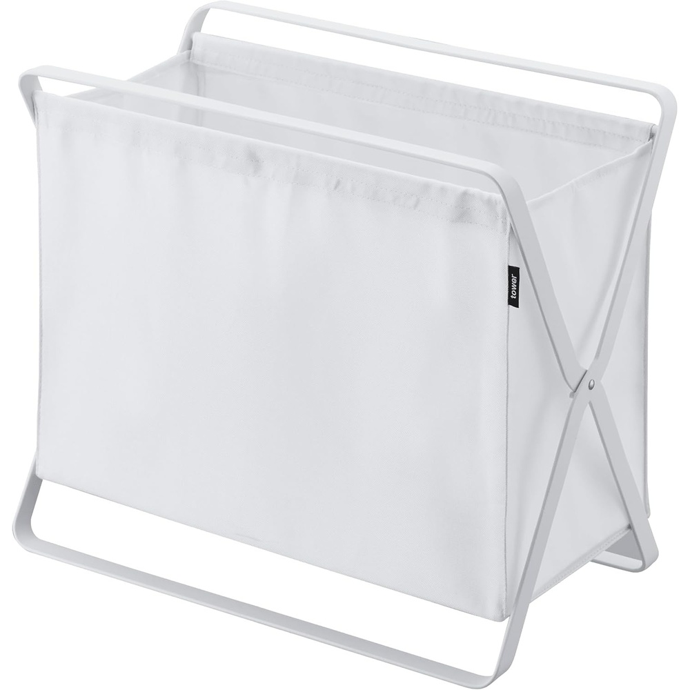 image:imageYamazaki Home Tower Space Saving Storage Hamper Floor 16 Steel 85 Gallon 32 LitersWhite