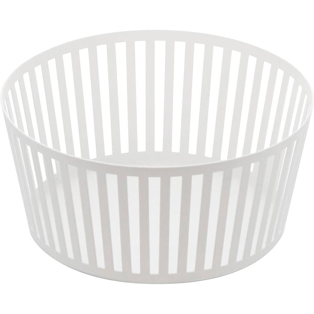 image:imageYamazaki Home Tower Striped Steel Fruit Basket Kitchen Storage Produce Holder WhiteWhite
