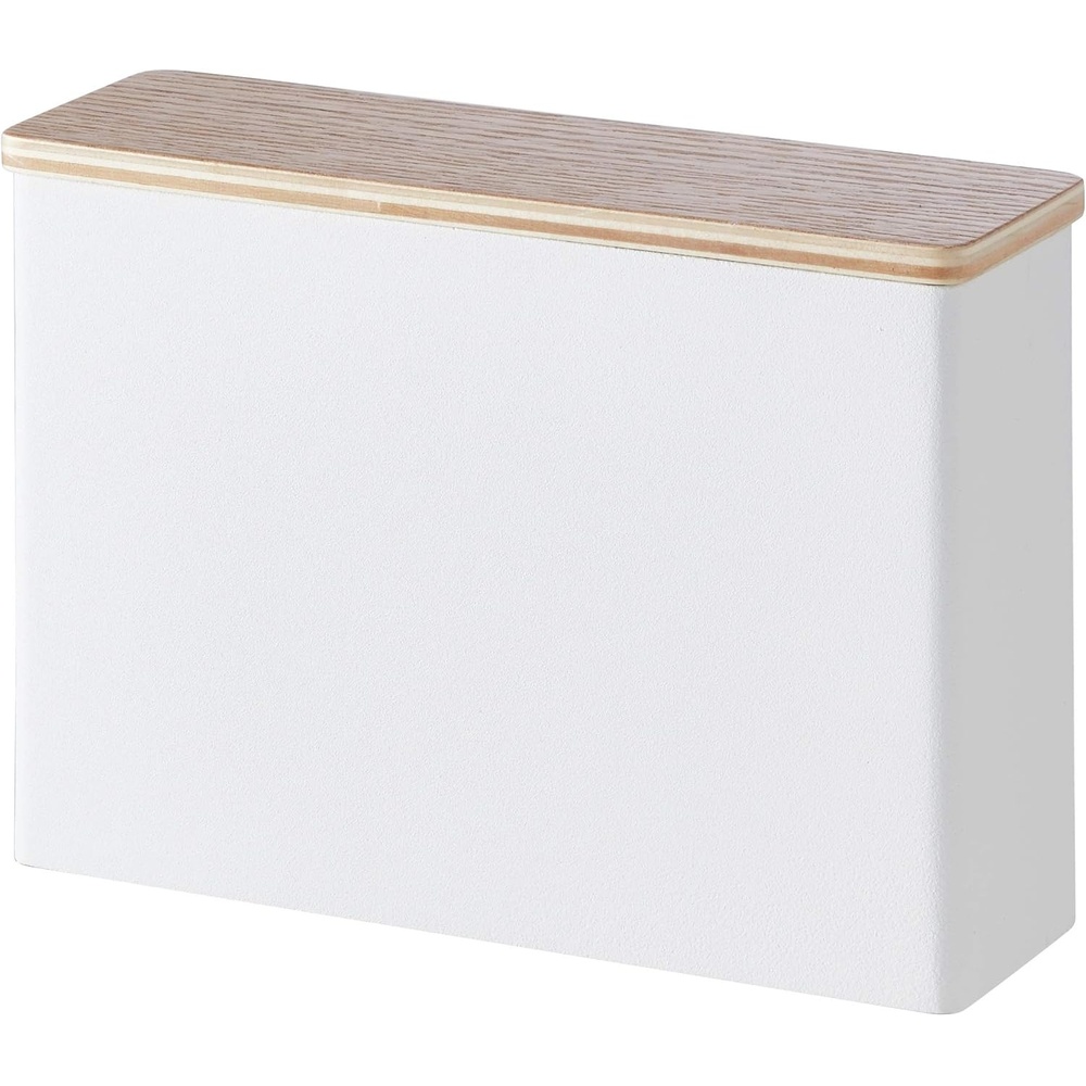 image:imageYamazaki Home Wood Accent Coffee Pourover Filter Case with Lid Storage Holder Stainless Steel Container Dispenser Steel Wood WhiteSize 1 2