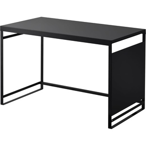 YAMAZAKI Home Kitchen Appliance Rack, Microwave Stand With Steel Side Panel, Adjustable Shelves, Hooks & Storage For Countertops, Small Kitchen Organizer, Modern Minimal Design – Steel(Black)