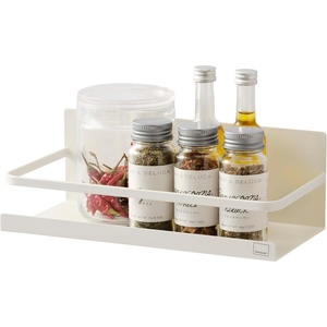 YAMAZAKI Home Magnetic Spice Storage Rack Organizer For Fridge – Steel(White)