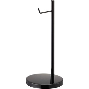 YAMAZAKI Home Office Desk Headphone Stand – Headset Holder – Round Base, Round, Steel(Black)
