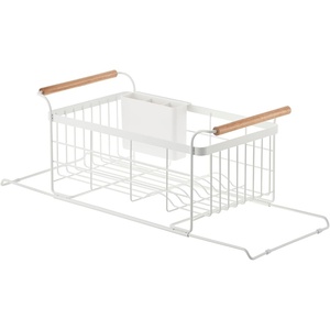 YAMAZAKI Home Over-The-Sink Dish Drainer Rack – Expandable Kitchen Drying Organizer Holder – No Assembly Req.(White)