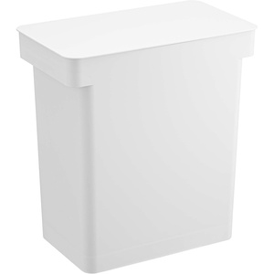YAMAZAKI Home Tower 6.5 Gallon Rolling Trash Can, Dual Compartment Kitchen Odor Free Garbage Can Recycling Bin with Handles – Polypropylene – 6.6 Gallons, 25 Liters(White)