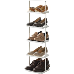 YAMAZAKI Home Tower Compact Modern Metal Shoe Rack – Tall, 31″ – Steel – Holds 5 Shoes(White)