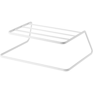 YAMAZAKI Home Tower Dish Riser – Shelf Organizer & Storage For Kitchen Cabinets – Steel -(White)