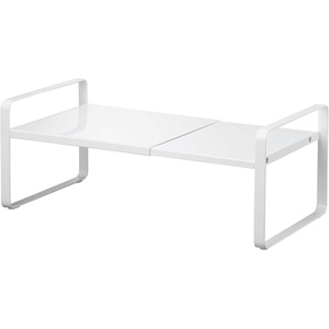YAMAZAKI Home Tower Expandable Support Rack – Kitchen Storage Shelf Organizer – Small – Steel(White)