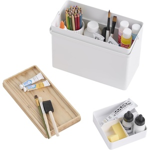 YAMAZAKI Home Tower First Aid Box Three Tiered Medical Supplies Metal Organizer With Multicompartment Storage – Steel + Wood(White)