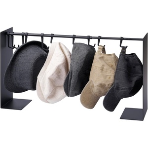 YAMAZAKI Home Tower Hat Hanger Rack, Expandable Metal Storage Organizer Hooks For Closet – Steel(Black)