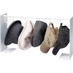 YAMAZAKI Home Tower Hat Hanger Rack, Expandable Metal Storage Organizer Hooks For Closet – Steel(White)