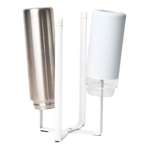 YAMAZAKI Home Tower Kitchen Multi Eco Stand – Multifunctional Plastic Bag Holder Bottle Dryer – Steel(White)