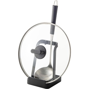 YAMAZAKI Home Tower Ladle Holder – Lid Stand For Utensils In Kitchen – Steel(Black)